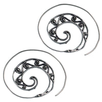 Load image into Gallery viewer, Messingohrringe versilbert Spiralen Linien S-Form Ornament 925 sterling Silber - chic-net.de
