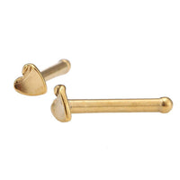 Load image into Gallery viewer, modischer Piercing mini straight Barbell aus Edelstahl goldene Farbe Herz - chic-net.de
