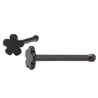 Load image into Gallery viewer, modischer Piercing mini straight Barbell aus Edelstahl schwarz Blume - chic-net.de
