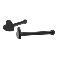 Load image into Gallery viewer, modischer Piercing mini straight Barbell aus Edelstahl schwarz Herz - chic-net.de
