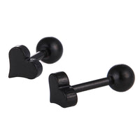 Load image into Gallery viewer, modischer Piercing straight Barbell aus Edelstahl schwarz Herz - chic-net.de
