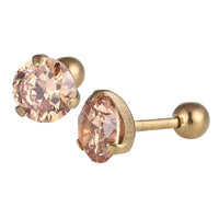 Load image into Gallery viewer, modischer Piercing straight Barbell goldfarben orangfarbener Zirkonia rund Edelstahl - chic-net.de
