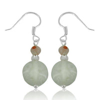 Load image into Gallery viewer, Muranoglas Ohrringe 18 mm Perle Scheibe bunt weiß Blumen 925er Sterling Silber Glas - chic-net.de
