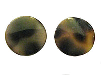 Load image into Gallery viewer, Muschel 925 Silber Ohrstecker rund gefärbt braun weiß - chic-net.de
