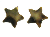 Load image into Gallery viewer, Muschel Ohrstecker Stern braun weiß Muster 925er Sterlingsilber Ohrringe Silberohrstecker - chic-net.de
