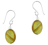 Load image into Gallery viewer, Muschel Perlmutt Silberohrringe Ohrringe Ohrhänger 925er Silber Damen Schmuck oval braun - chic-net.de
