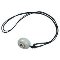 Load image into Gallery viewer, Muschelkette Schnecke Anhänger oval (22x17mm) Kette Muschel verstellbar Baumwollkette - chic-net.de
