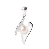 Load image into Gallery viewer, N Form Perle weiß Silberanhänger Perlen Anhänger Sterling Silber 925er Damen Schmuck - chic-net.de
