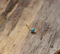 Load image into Gallery viewer, Nasen Stecker Piercing Pin Türkis Stein Brass gold - chic-net.de
