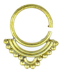 Cargar imagen en el visor de la galería, Nasenringe Bögen Punkte Messing Septum Piercing antik goldfarben nickelfrei Tribal Nase Brass - chic-net.de
