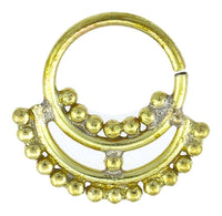 Cargar imagen en el visor de la galería, Nasenringe Bögen Punkte Sichel Messing Septum Piercing antik goldfarben nickelfrei Tribal Nase Brass - chic-net.de
