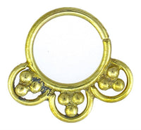 Cargar imagen en el visor de la galería, Nasenringe Dreiecke Bögen Messing Septum Piercing Tribal antik goldfarben nickelfrei Nase exotisch Brass - chic-net.de

