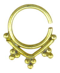 Cargar imagen en el visor de la galería, Nasenringe Dreiecke Bogen spitz Messing Septum Piercing antik goldfarben nickelfrei Tribal Nase Brass - chic-net.de
