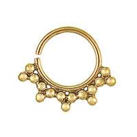 Cargar imagen en el visor de la galería, Nasenringe Dreiecke Punkte Messing Tribal antik goldfarben nickelfrei Septum Piercing Nase exotisch Brass - chic-net.de
