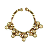 Load image into Gallery viewer, Nasenringe Fake Septum Dreiecke Punkte Messing antik golden nickelfrei Piercing Brass - chic-net.de
