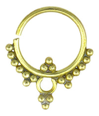 Cargar imagen en el visor de la galería, Nasenringe Kreis Punkte Spitzen Messing Septum Piercing antik goldfarben nickelfrei Tribal Nase Brass - chic-net.de
