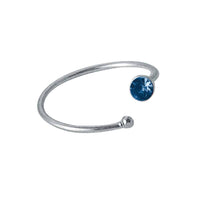 Load image into Gallery viewer, Nostril Kristall Piercing Nasenring 925 Sterling Silber blau versetzt Kugelende Glitzer - chic-net.de
