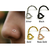 Load image into Gallery viewer, Nostril Piercing Edelstahl Screw Nasenstecker Herz - chic-net.de

