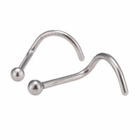 Load image into Gallery viewer, Nostril Piercing gebogener Nasenring Kugel silber Farben Chirurgenstahl - chic-net.de
