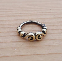 Cargar imagen en el visor de la galería, Nostril Piercing Messing Nasenringe Spirale spiralig 10 mm/0,8 mm Nasenschmuck - chic-net.de
