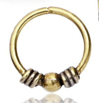 Load image into Gallery viewer, Nostril Piercing Messing Nasenstecker Nasenringe Nasen Pins gold Kugeln Spiralen - chic-net.de
