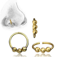 Load image into Gallery viewer, Nostril Piercing Messing Nasenstecker Nasenringe Nasen Pins gold Kugeln Spiralen - chic-net.de
