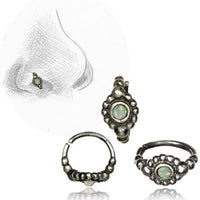 Load image into Gallery viewer, Nostril Piercing Nasenringe Silber Nasenring Kugelmuster 10 mm/0,8 mm - chic-net.de
