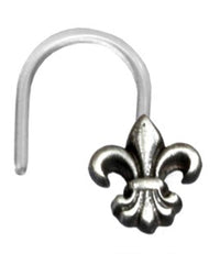 Load image into Gallery viewer, Nostril Piercing Silber Nasenstecker Screw Ende Bioflex 0,8 mm silbern Steine - chic-net.de

