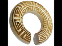 Cargar imagen en el visor de la galería, Ohr Donut Piercing griechisch Krokodilholz Ohrgewicht - chic-net.de
