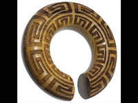 Cargar imagen en el visor de la galería, Ohr Donut Piercing griechisch Teakholz Ohrgewicht - chic-net.de
