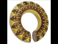 Cargar imagen en el visor de la galería, Ohr Donut Piercing Pfau Mandala Jackfrucht Holz - chic-net.de
