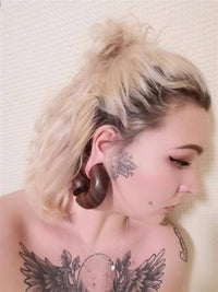 Load image into Gallery viewer, Ohr Holz Piercing Tigerholz Ohrgewicht Ring Donut - chic-net.de
