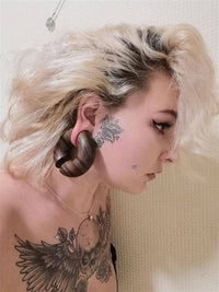 Load image into Gallery viewer, Ohr Holz Piercing Tigerholz Ohrgewicht Ring Donut - chic-net.de
