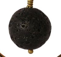 Load image into Gallery viewer, Ohr Piercing Brass gold antik Stein Kugel Lavastein Bogen 1.2mm 4mm 6mm - chic-net.de
