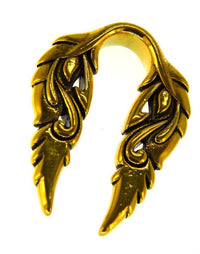 Load image into Gallery viewer, Ohrgewicht 14mm Dehner Edelstahl gold PVD Spiral Flügel - chic-net.de
