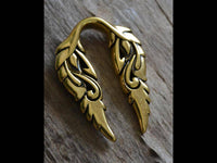 Load image into Gallery viewer, Ohrgewicht 14mm Dehner Edelstahl gold PVD Spiral Flügel - chic-net.de
