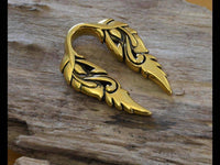 Load image into Gallery viewer, Ohrgewicht 14mm Dehner Edelstahl gold PVD Spiral Flügel - chic-net.de
