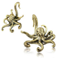 Cargar imagen en el visor de la galería, Ohrgewicht 4mm Hook Messing Oktopus 70mm Kraken - chic-net.de
