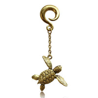 Load image into Gallery viewer, Ohrgewicht 6mm Piercing Anhänger Brass Ohrring gold Hook Bone Skull Schildkröte - chic-net.de
