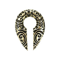 Cargar imagen en el visor de la galería, Ohrgewicht Brass 12mm Tropfen Spiralen Schlüsselloch - chic-net.de
