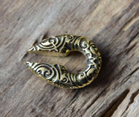 Cargar imagen en el visor de la galería, Ohrgewicht Brass 12mm Tropfen Spiralen Schlüsselloch - chic-net.de
