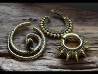 Cargar imagen en el visor de la galería, Ohrgewicht Brass 4mm Expander Piercing Clicker Sonne - chic-net.de
