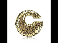 Cargar imagen en el visor de la galería, Ohrgewicht Brass Piercing 10mm Blume des Lebens Kreis - chic-net.de
