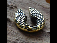 Cargar imagen en el visor de la galería, Ohrgewicht Brass Schachbrett Schlüsselloch Piercing - chic-net.de
