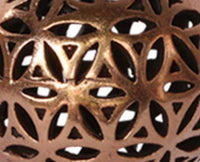 Cargar imagen en el visor de la galería, Ohrgewicht Kugel Lebensblume 4mm Piercing Brass Ohrring gold Hook Bronze rötlich - chic-net.de
