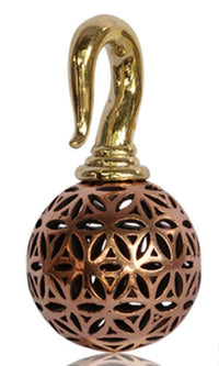 Cargar imagen en el visor de la galería, Ohrgewicht Kugel Lebensblume 4mm Piercing Brass Ohrring gold Hook Bronze rötlich - chic-net.de
