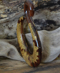 Cargar imagen en el visor de la galería, Ohrgewicht Ohr Dehner Holz gold bemalt Mandala Creole - chic-net.de
