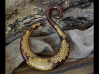 Cargar imagen en el visor de la galería, Ohrgewicht Ohr Dehner Holz gold bemalt Mandala Creole - chic-net.de
