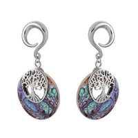 Load image into Gallery viewer, Ohrgewicht Piercing Edelstahl Abalone Baum des Lebens - chic-net.de
