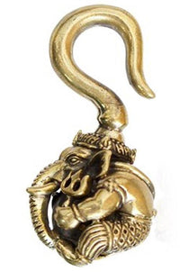 Cargar imagen en el visor de la galería, Ohrgewicht Piercing Ganesha Messing gold 4mm 41,5g - chic-net.de
